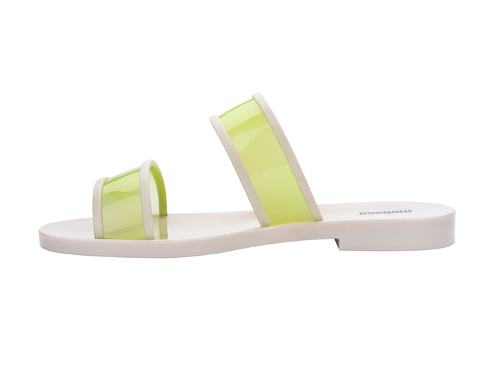 Melissa Bikini Stripe Flat Green Slip-On Slide Sandals for Women – Stylish and Comfortable Summer Footwear