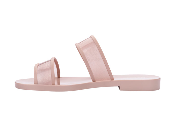 Melissa Bikini Stripe Flat Slip-On Pink Slides for Women – Trendy and Comfortable Summer Sandals