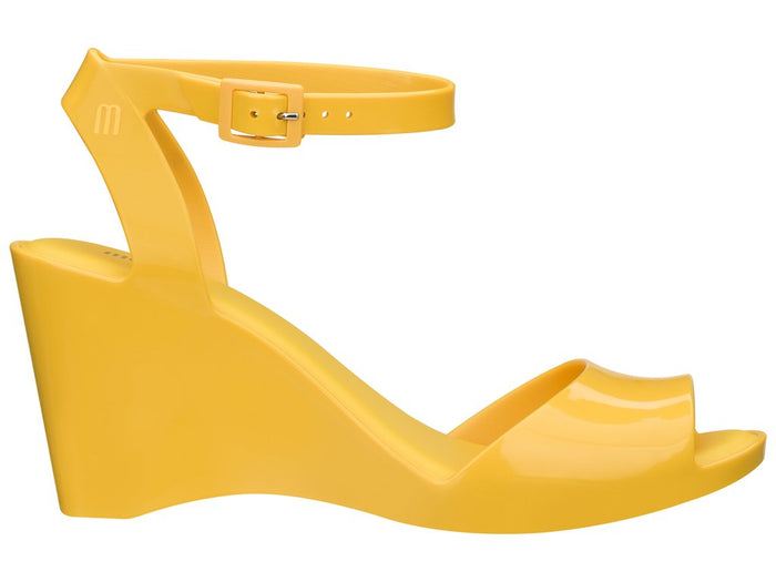 Melissa Blanca Ankle Strap Peep Toe Wedges Heel Yellow Sandal for Women – Stylish and comfortable wedge sandals with a peep-toe design and adjustable ankle strap, perfect for any occasion.