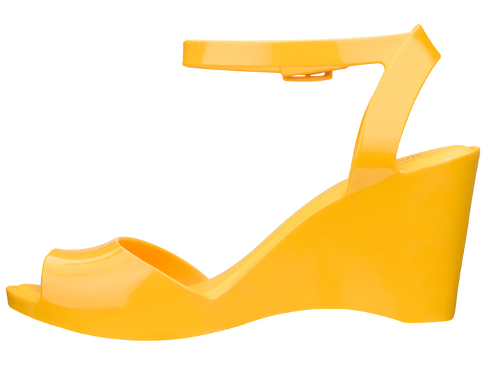 Melissa Blanca Ankle Strap Peep Toe Wedges Heel Yellow Sandal For Women