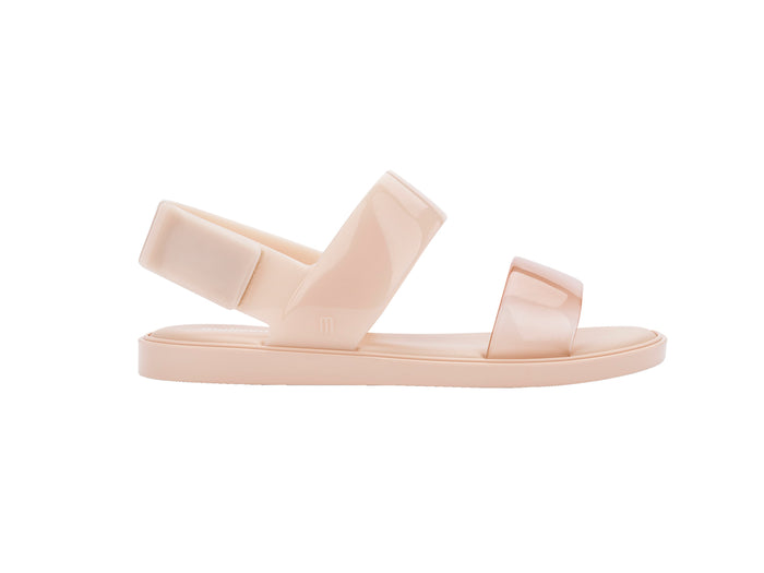 Melissa Bubble Velcro Flat Everyday Beige Sandal for Women â€“ Comfortable and stylish flat sandals with an adjustable Velcro strap, perfect for everyday wear and casual outings.