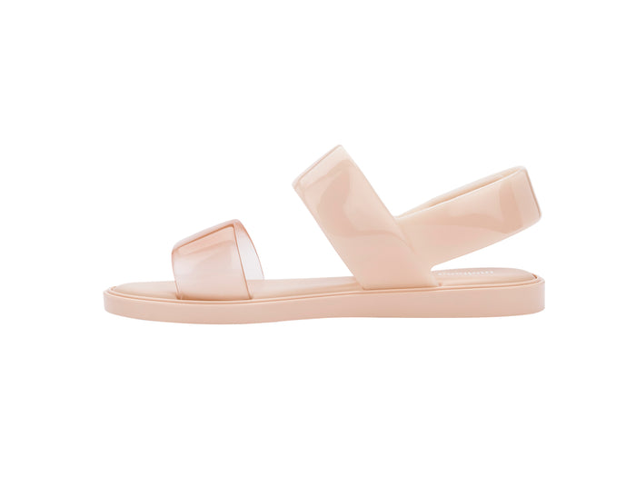 Melissa Bubble Velcro Flat Everyday Beige Sandal for Women â€“ Comfortable and stylish flat sandals with an adjustable Velcro strap, perfect for everyday wear and casual outings.