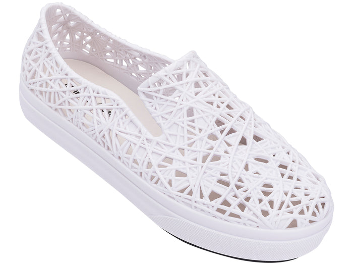 Melissa Campana casual slip-on unisex white sneaker with comfortable fit and clean stylish design