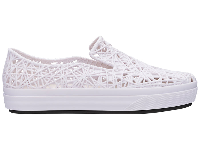 Melissa Campana casual slip-on unisex white sneaker with comfortable fit and clean stylish design