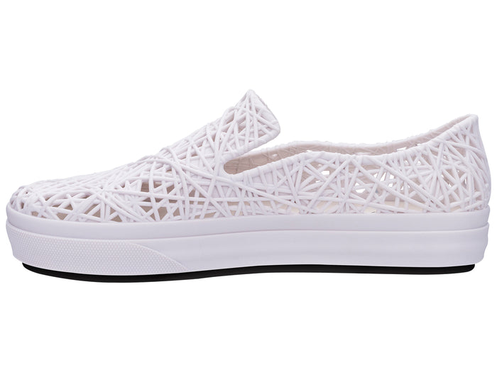 Melissa Campana casual slip-on unisex white sneaker with comfortable fit and clean stylish design