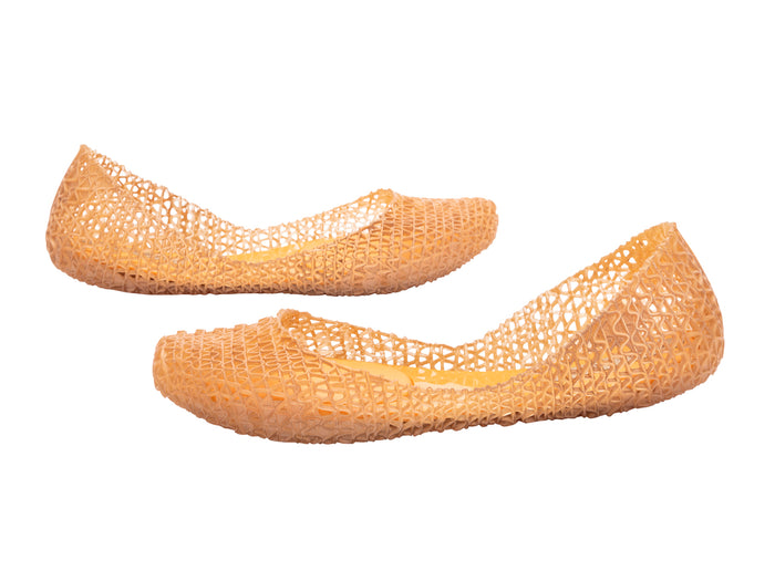 Melissa Campana Papel Brushed Flat Yellow Ballerinas for Women – Stylish and lightweight flat ballerinas with a unique brushed texture, perfect for casual and everyday wear.