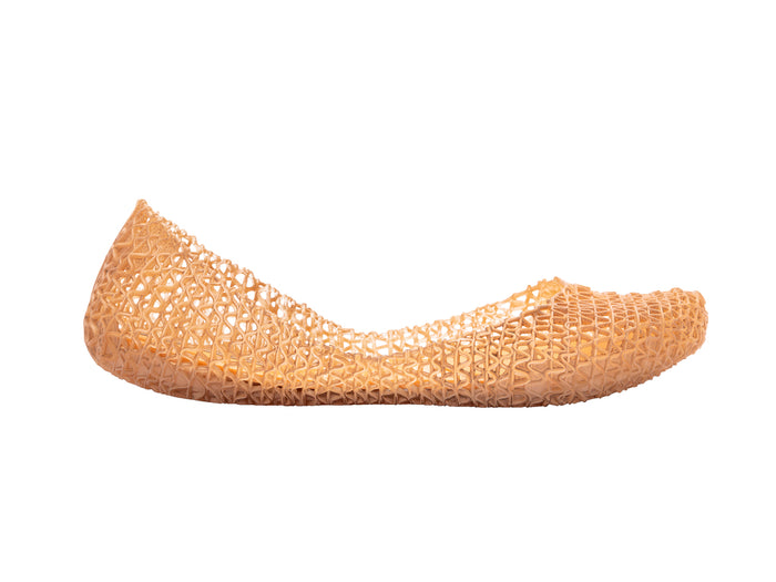 Melissa Campana Papel Brushed Flat Yellow Ballerinas for Women – Stylish and lightweight flat ballerinas with a unique brushed texture, perfect for casual and everyday wear.