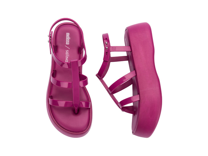 Melissa Caribe high platform pink sandals for women with stylish design and comfortable elevated sole