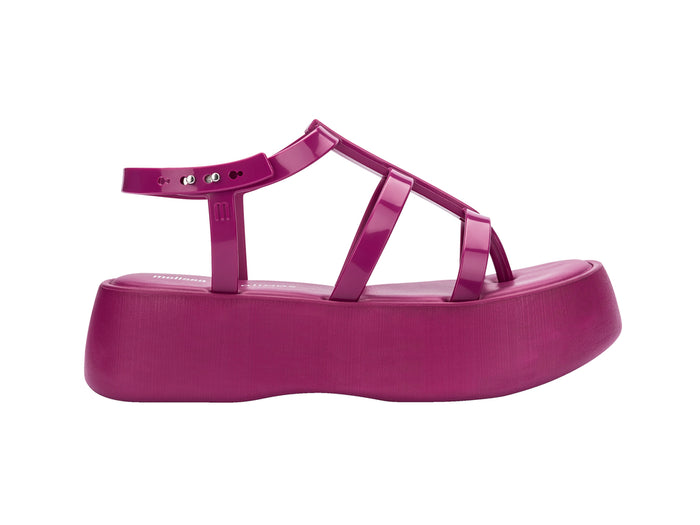 Melissa Caribe high platform pink sandals for women with stylish design and comfortable elevated sole