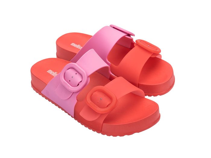 red flat sandals
