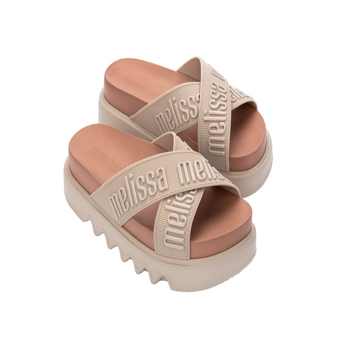 Melissa Cross M Lover Platform Slipon Beige Brown Slide For Women