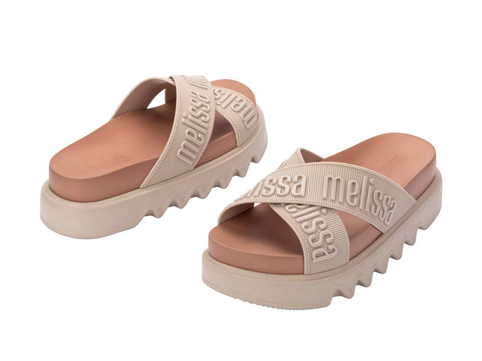 Melissa Cross M Lover Platform Slipon Beige Brown Slide For Women