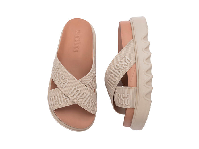Melissa Cross M Lover Platform Slipon Beige Brown Slide For Women