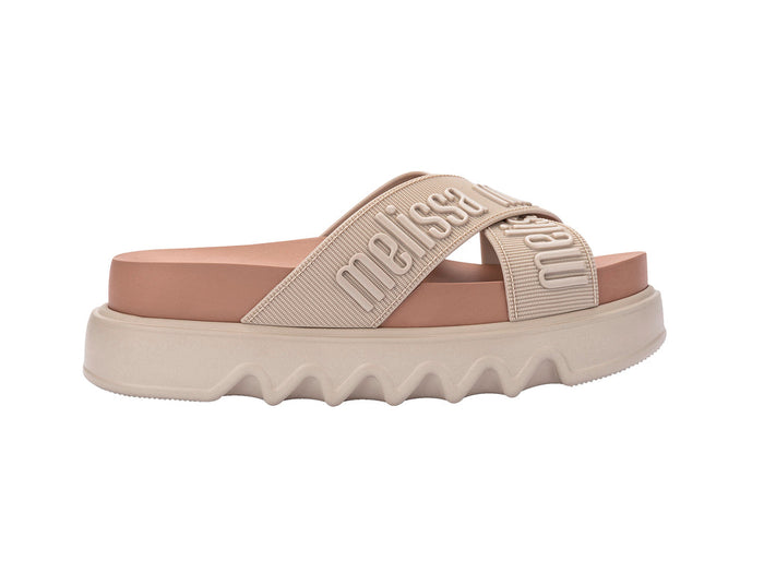 Melissa Cross M Lover Platform Slipon Beige Brown Slide For Women