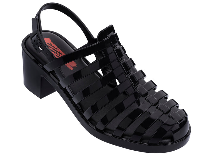 Melissa Disco High Heels Buckle Black Sandal â€“ Stylish and elegant women's high-heel sandal featuring a sleek black design with a chic buckle strap for a sophisticated look.