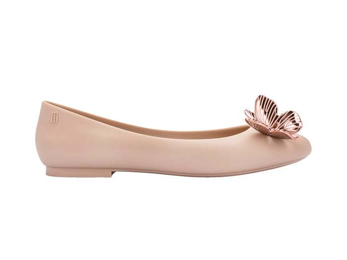 Melissa Doll Butterfly Beige Ballerina Flats for Women