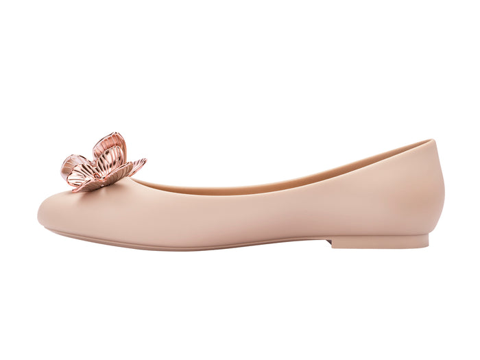 Melissa Doll Butterfly Beige Ballerina Flats for Women