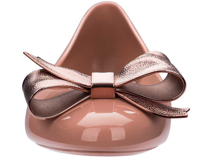 Melissa Doll III beige ballerinas for women with bow – elegant and comfortable flat shoes