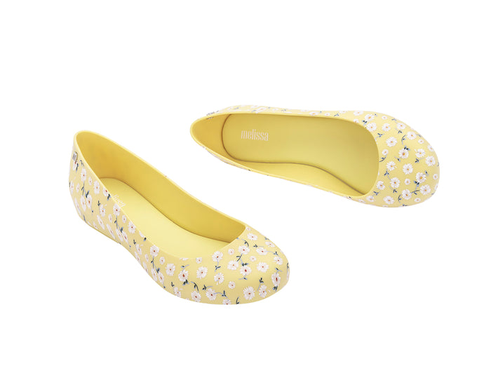 Melissa Dora floral printed yellow ballerinas for women – stylish and comfortable flats
