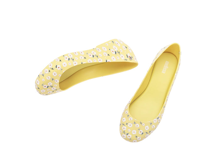 Melissa Dora floral printed yellow ballerinas for women – stylish and comfortable flats