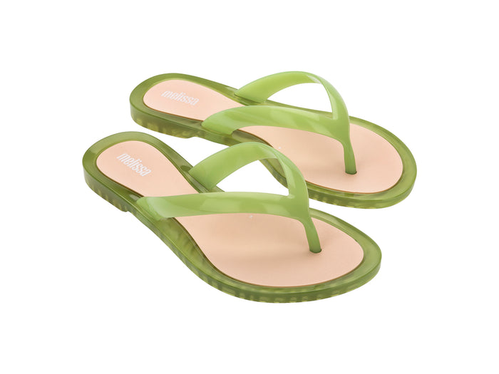 Melissa Duo AD Green Flip Flops for Women – Trendy and comfortable flip-flops with a sleek design, perfect for casual wear and summer outings.