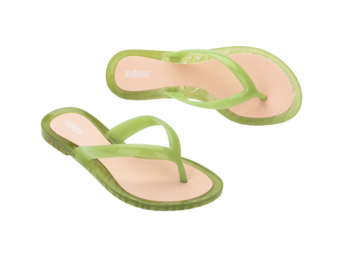 Melissa Duo AD Green Flip Flops for Women – Trendy and comfortable flip-flops with a sleek design, perfect for casual wear and summer outings.
