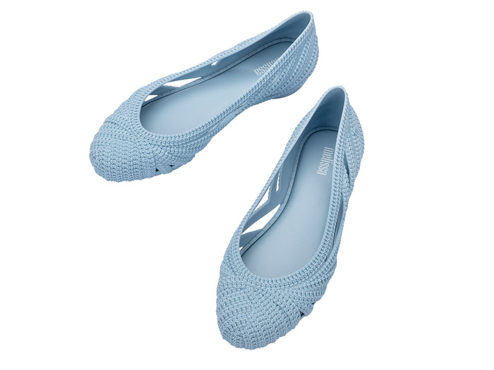 Melissa Femme Classy Blue Knitted Ballerinas for Women - melissa femme classy shoes
