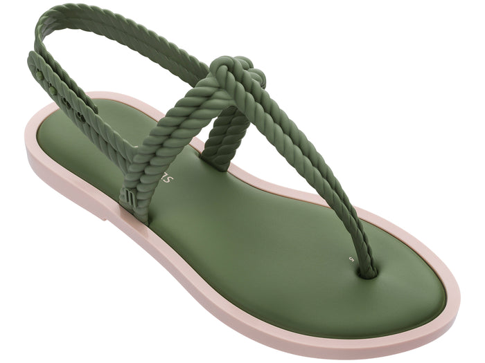 Melissa Flash Sandal Salinas AD Greenâ€“ Trendy and comfortable women's sandal with a stylish rope-effect design, ideal for casual and summer wear.