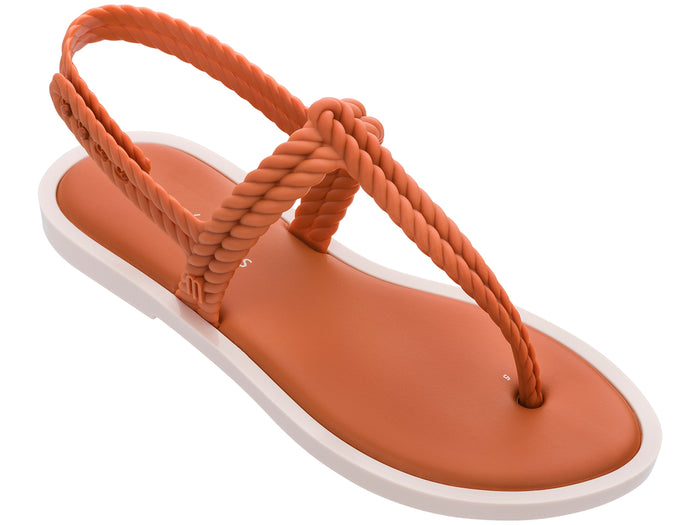 Melissa Flash Salinas Orange Sandal â€“ Stylish and comfortable women's sandal with a rope-effect strap design, made from Mel-Flex material for a perfect fit.