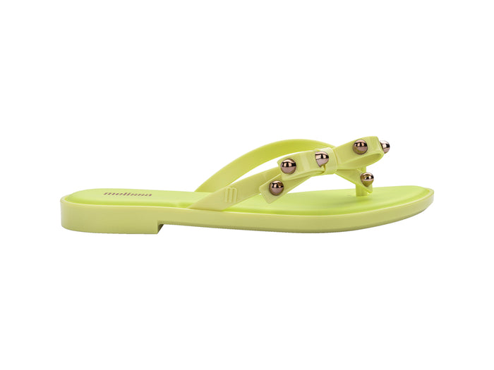 Melissa Flip Flop Slim II Bow Detail Yellow Beachwear Slipper for Women â€“ Trendy and comfortable slim flip-flops with a stylish bow design, perfect for beach outings and casual wear.