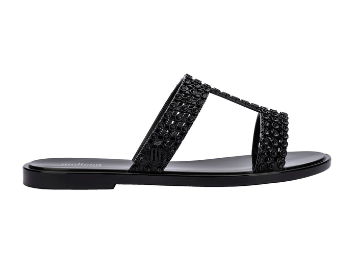 Melissa Glowing black slide slip-ons for women with stylish design and comfortable fit