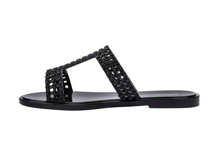Melissa Glowing black slide slip-ons for women with stylish design and comfortable fit