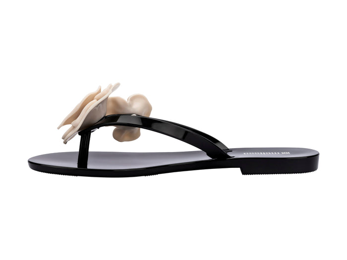 Melissa Harmonic Petals Floral Black Women Flipflop