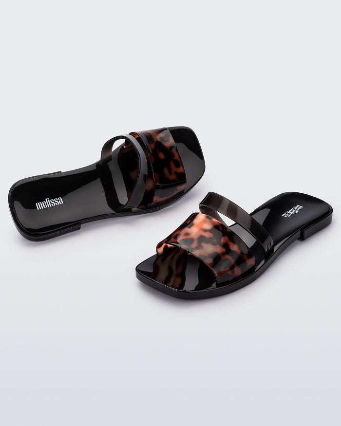 Melissa Ivy II AD Black Flat Slide for Women â€“ Melissa Ivy II Flat Black Slides