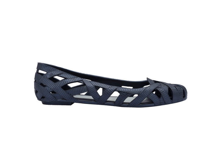 Melissa Jean Jason Wu VII Blue Ballerinas for Women – Stylish and comfortable blue ballerina flats designed by Jason Wu, perfect for casual outings, office wear, and everyday chic looks.