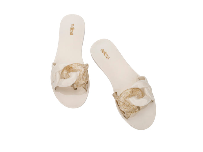 Melissa Jelly Chain AD Flat beige Flipflops for Women - Flipflops Online