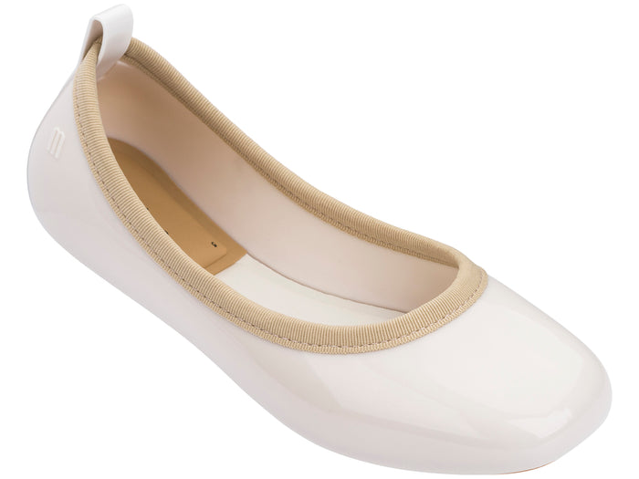 Melissa Lance Flat White Beige Ballerinas for Women - Elegant and Comfortable Everyday Footwear