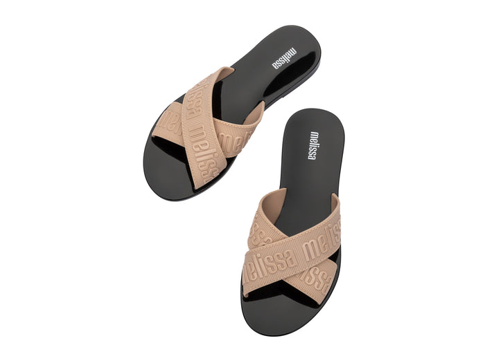 Black flat slides