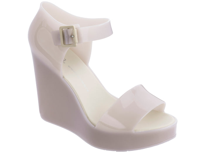 Melissa Mar Ankle Strap Wedge Heels Beige Sandal for Women – Elegant and comfortable wedge sandals with a secure ankle strap, perfect for casual and formal occasions.
