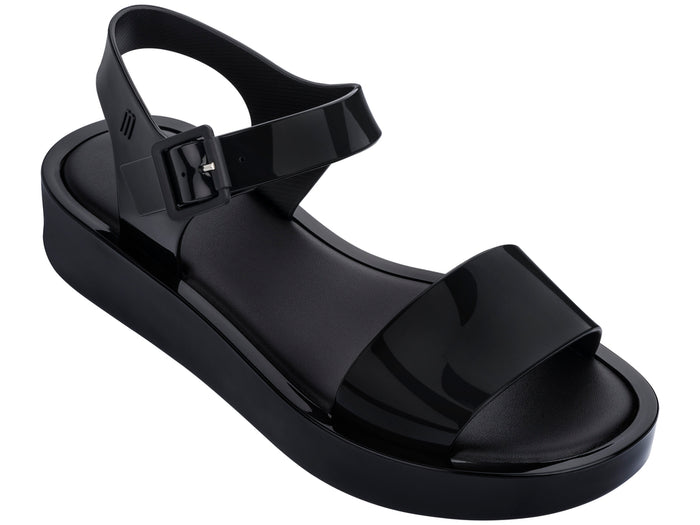 Melissa Mar Buckle Ankle Strap Black Platform Sandal for Women