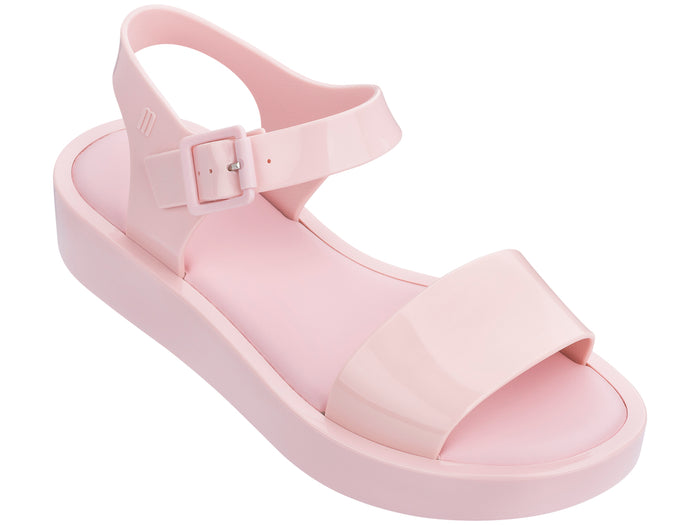 Melissa Mar pink platform sandal for women with buckle ankle strap, stylish and comfortable for casual and party wear
