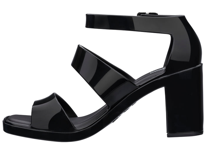 Melissa Model Block Heel Strappy Black Sandal for Women