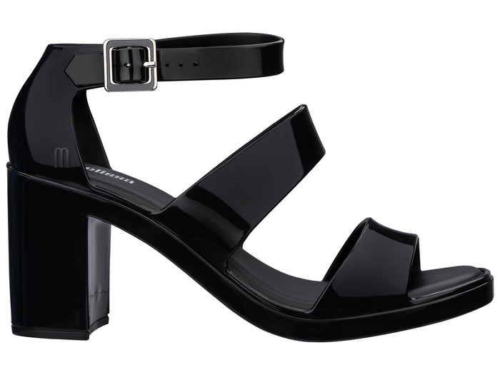 Melissa Model Block Heel Strappy Black Sandal for Women