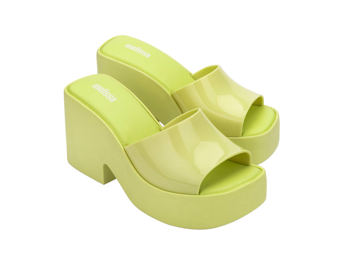 Melissa Posh Yellow Platform Heel Slide for Women – Trendy Platform Slide Sandals with Stylish Elevated Heel