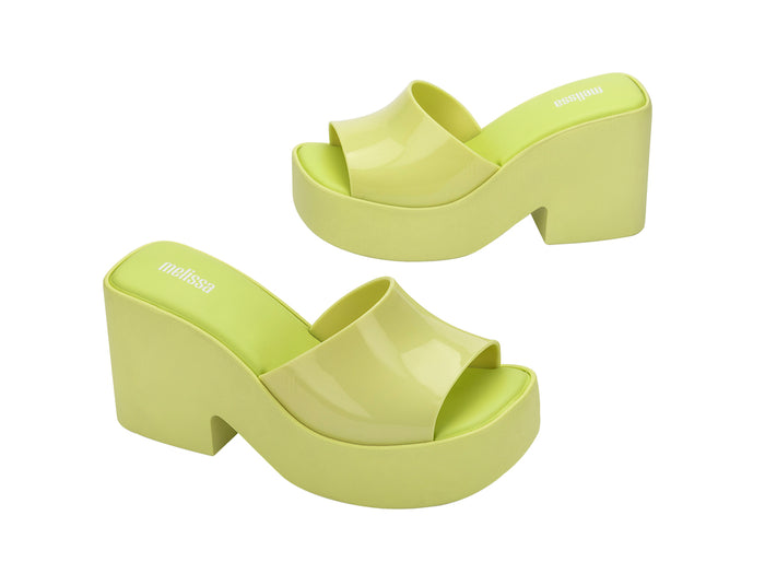 Melissa Posh Yellow Platform Heel Slide for Women – Trendy Platform Slide Sandals with Stylish Elevated Heel