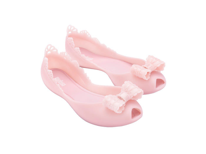 Melissa Queen Pink Ballerina Shoes for Women – elegant and comfortable flats with a chic bow detail, perfect for casual and dressy occasions.