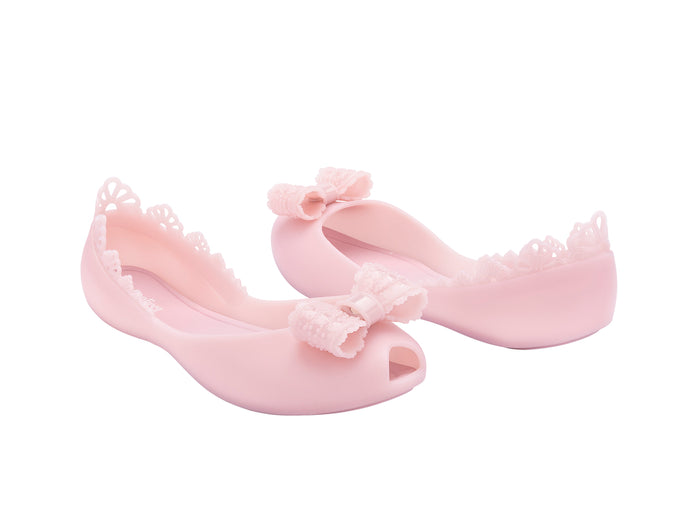 Melissa Queen Pink Ballerina Shoes for Women – elegant and comfortable flats with a chic bow detail, perfect for casual and dressy occasions.