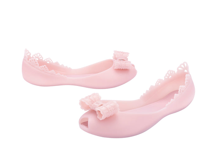 Melissa Queen Pink Ballerina Shoes for Women – elegant and comfortable flats with a chic bow detail, perfect for casual and dressy occasions.