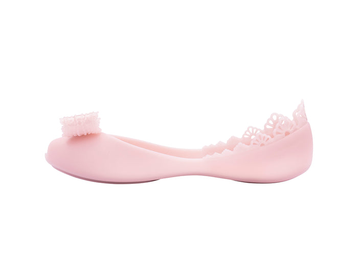 Melissa Queen Pink Ballerina Shoes for Women – elegant and comfortable flats with a chic bow detail, perfect for casual and dressy occasions.