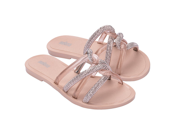 MelIssa Shiny Pink Flat Slide for Women